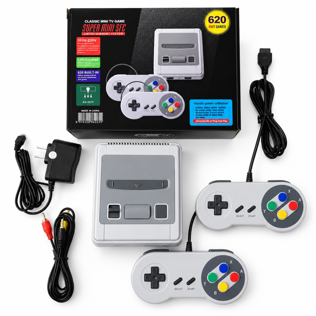 Console Retrô Super Mini SFC 620 Jogos com 2 Controles